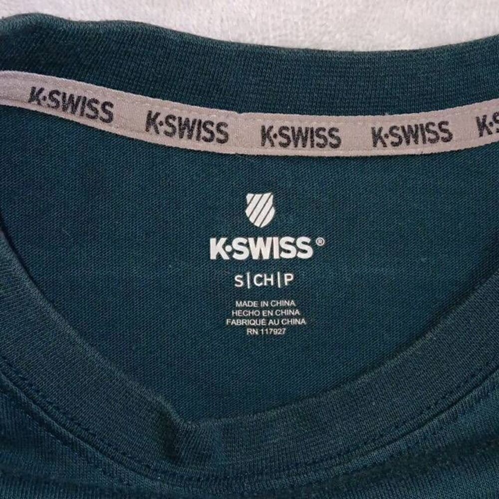 K-Swiss Tshirt Size Small Unisex or Women's PTP 19.5 Length 27" Color Dark Gre - Picture 3 of 7